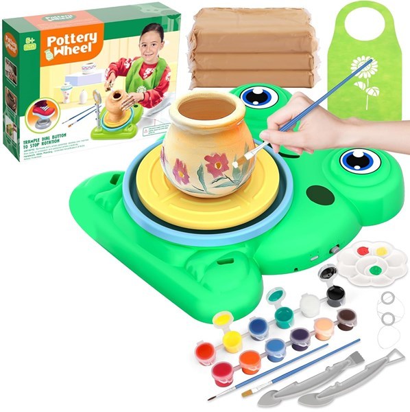 Juego de alfarería con masa para moldear y torno – Mil Ideas
