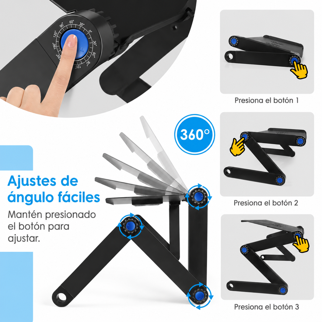 Mesa portátil para laptop con ventilador vista adicional – Mil Ideas