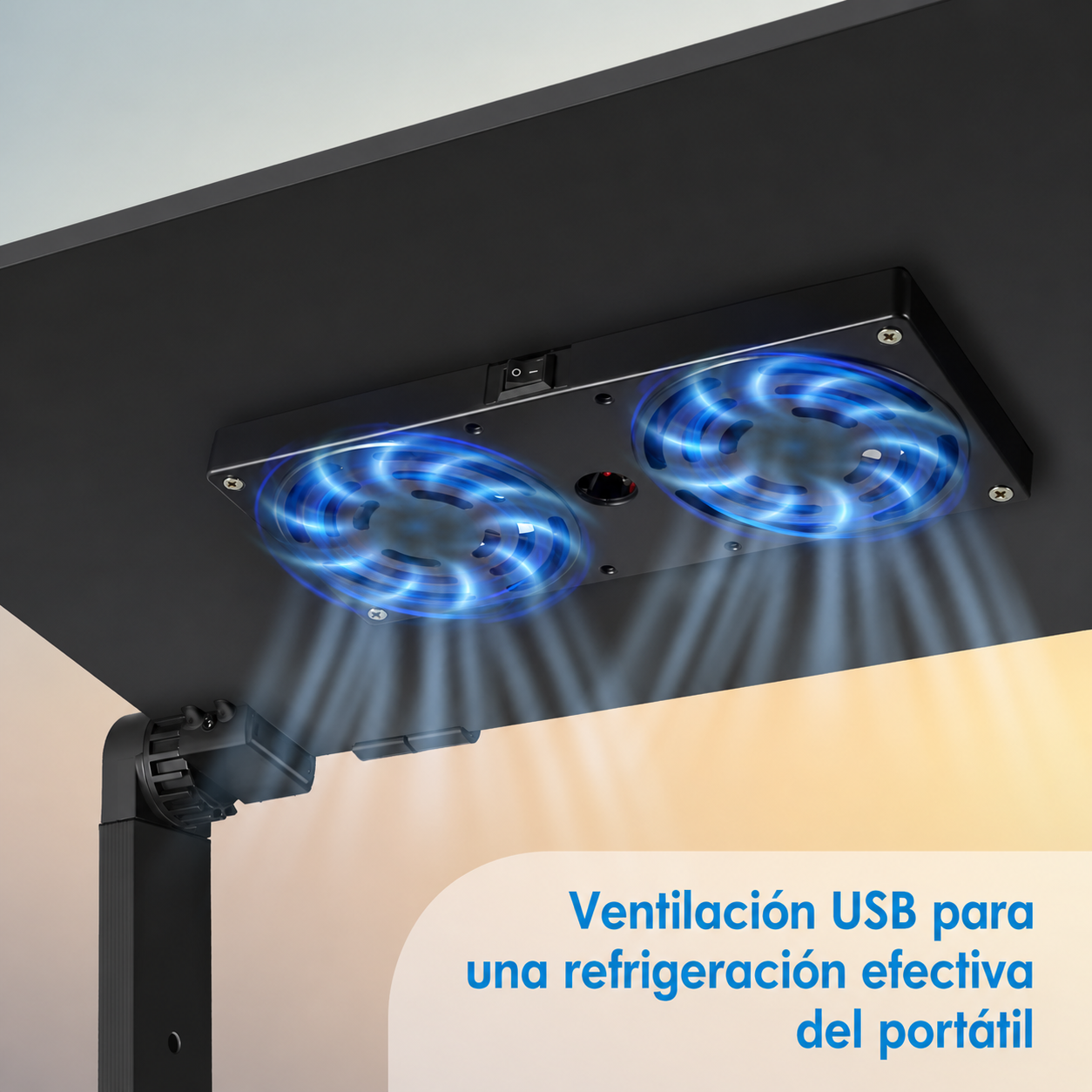 Mesa portátil para laptop con ventilador vista adicional – Mil Ideas