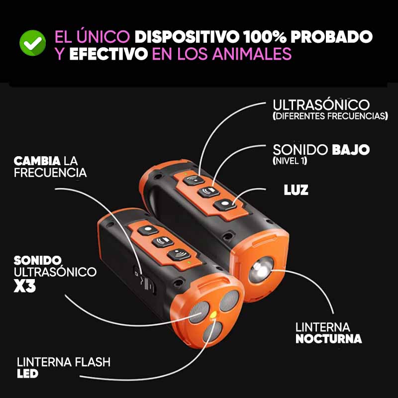 Repelente ultrasónico de entrenamiento para perros recargable detalle – Mil Ideas