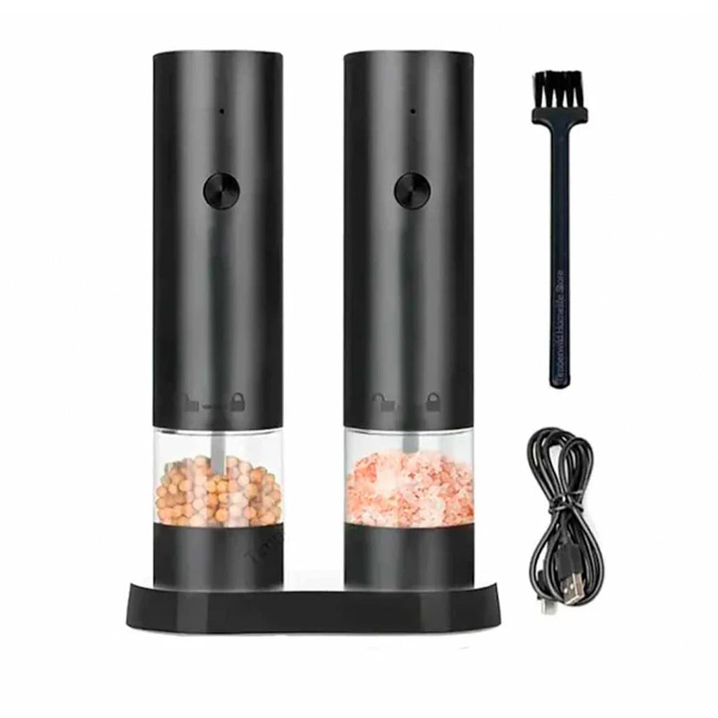 Set de 2 Molinillo Recargable Automatico con 4 Tipo Molienda
