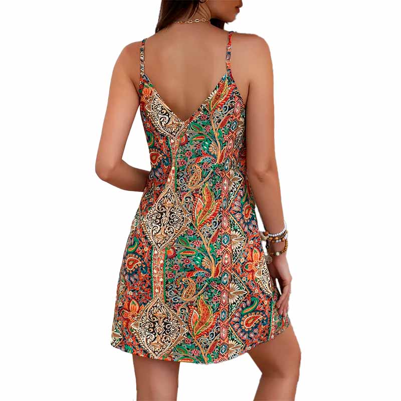 Vestido corto estampado paisley vista adicional – Mil Ideas