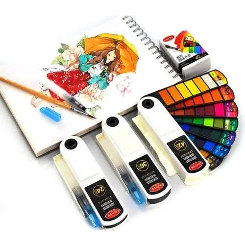 Set de Acuarela con Pincel de Agua y 24 Colores – Mil Ideas