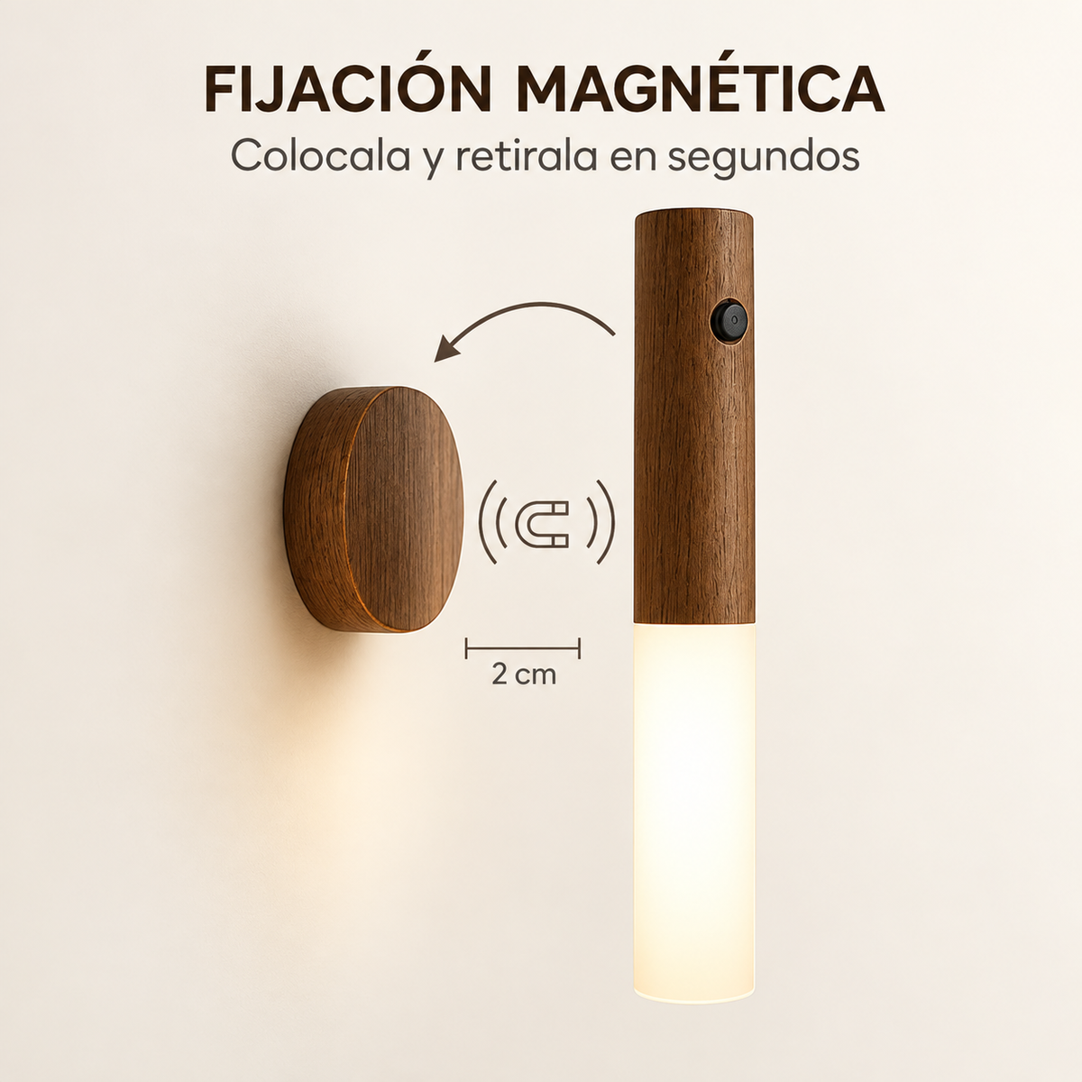 Lampara Linterna con Sensor de Movimiento Portátil y Recargable USB