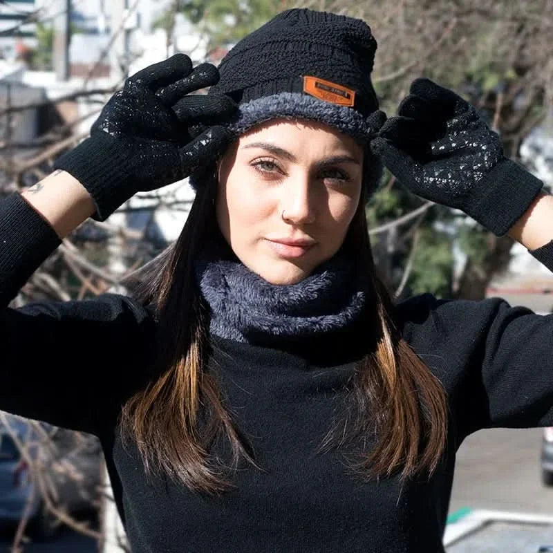 Set gorro bufanda guantes lana vista adicional – Mil Ideas