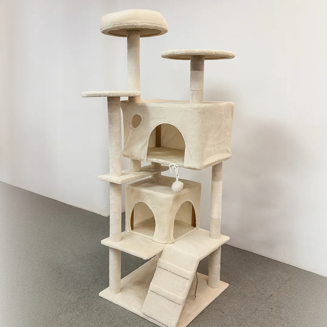 Torre de Actividades para Gatos con Postes Rascadores vista adicional – Mil Ideas