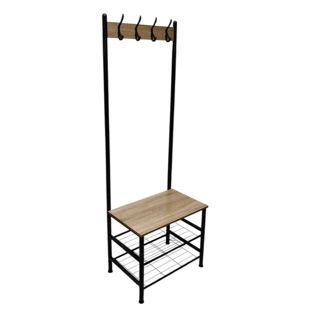 Perchero zapatera 3 estantes hierro y MDF – Mil Ideas
