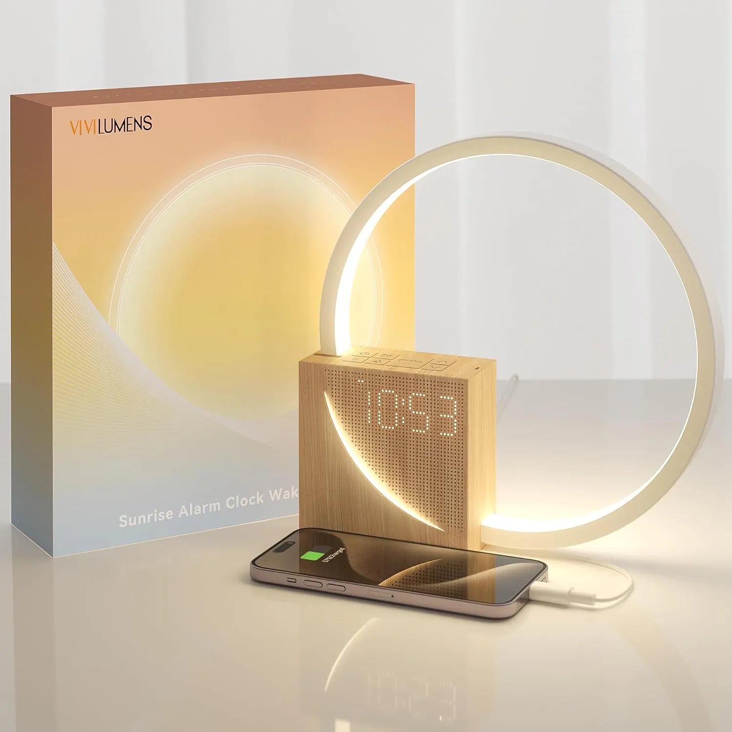 Lámpara veladora simil madera vista adicional – Mil Ideas