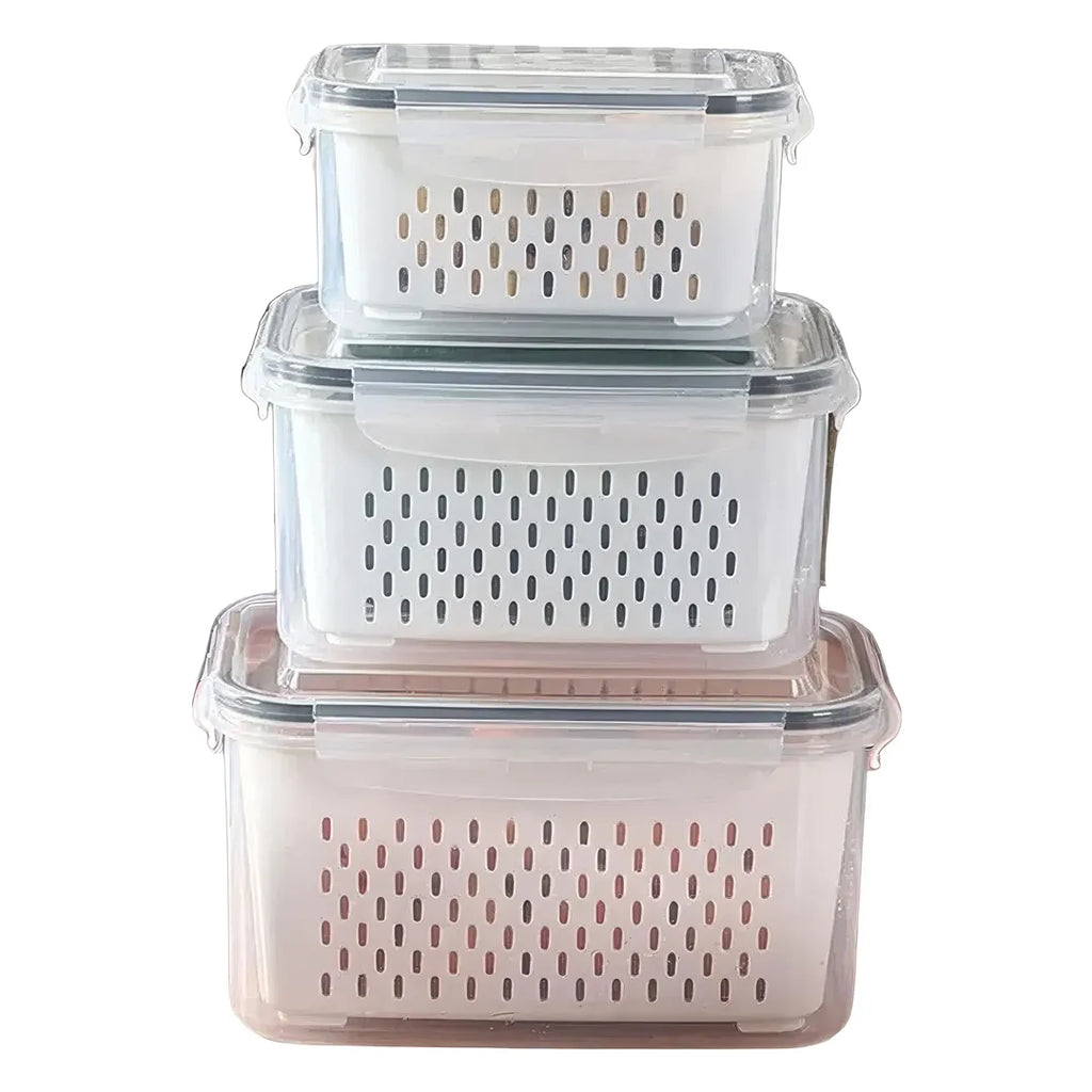 Set de 3 taper organizador alimentos apilables con canasto – Mil Ideas
