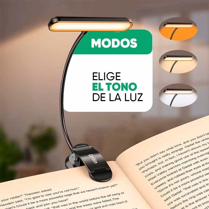 Luz LED de lectura 360 grados ajustable vista adicional – Mil Ideas