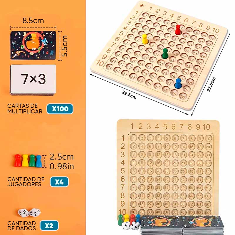 Tablero didáctico multiplicación con cartas detalle – Mil Ideas