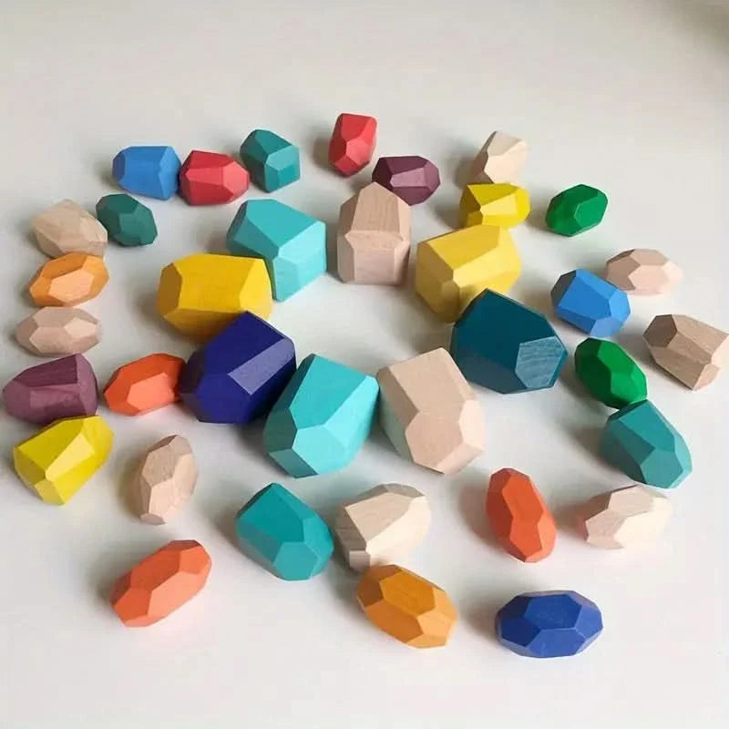 Juego didáctico de construcción apilable en madera vista adicional – Mil Ideas