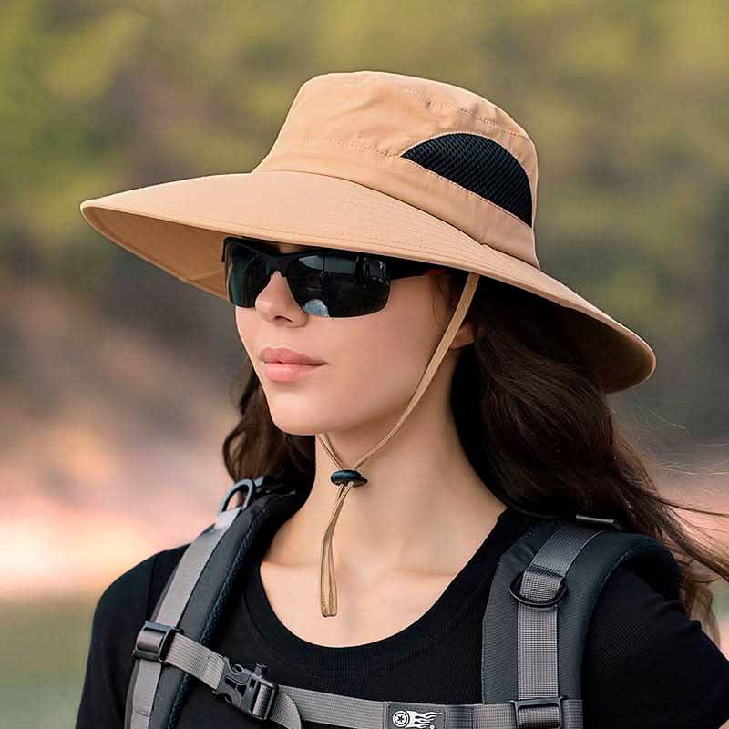 Sombrero de Secado Rapido con Protección Contra el Sol en uso – Mil Ideas