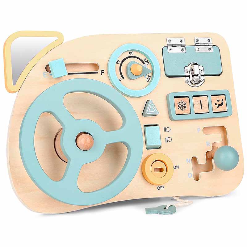 Juego didáctico volante en madera para estimulación sensorial – Mil Ideas