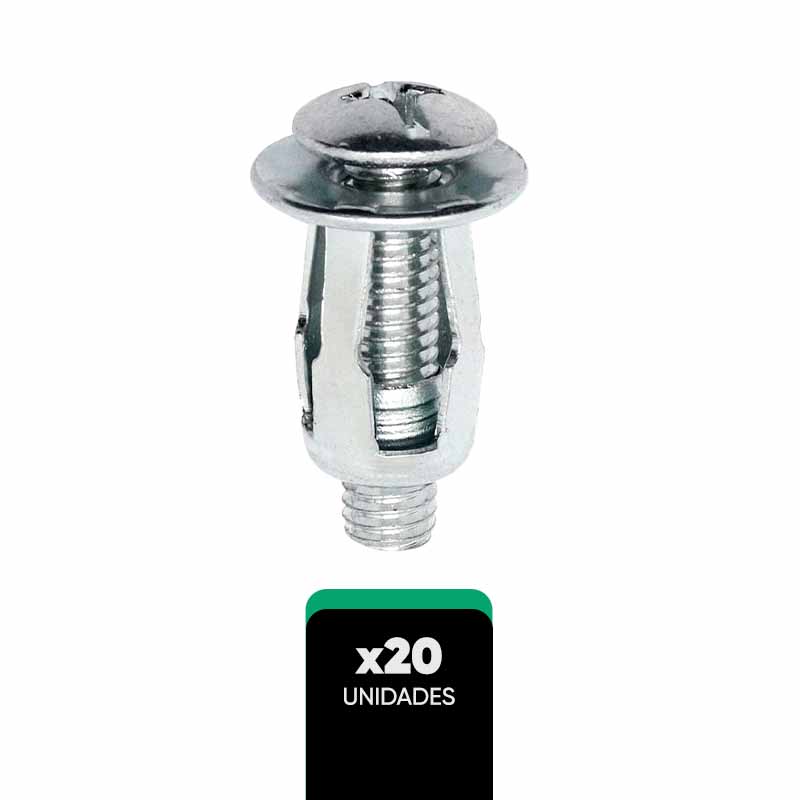 Set de 20 remaches con tornillo de expansión en uso – Mil Ideas