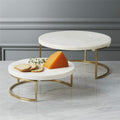 Set 2 soportes mármol dorado y blanco 25x10 y 20x7 cm – Mil Ideas