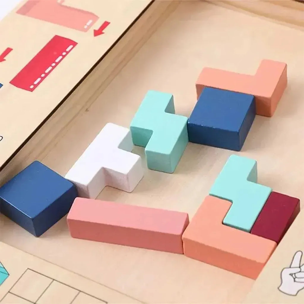 Rompecabezas Tetris 3D de madera en uso – Mil Ideas