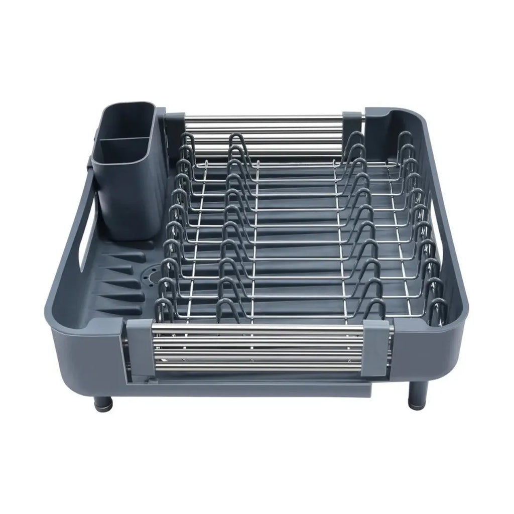 Escurridor de platos extensible con drenaje en uso – Mil Ideas