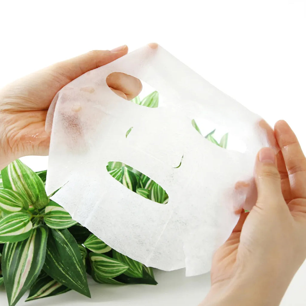 Collagen Mask mascarilla facial vegana de colágeno en uso – Mil Ideas