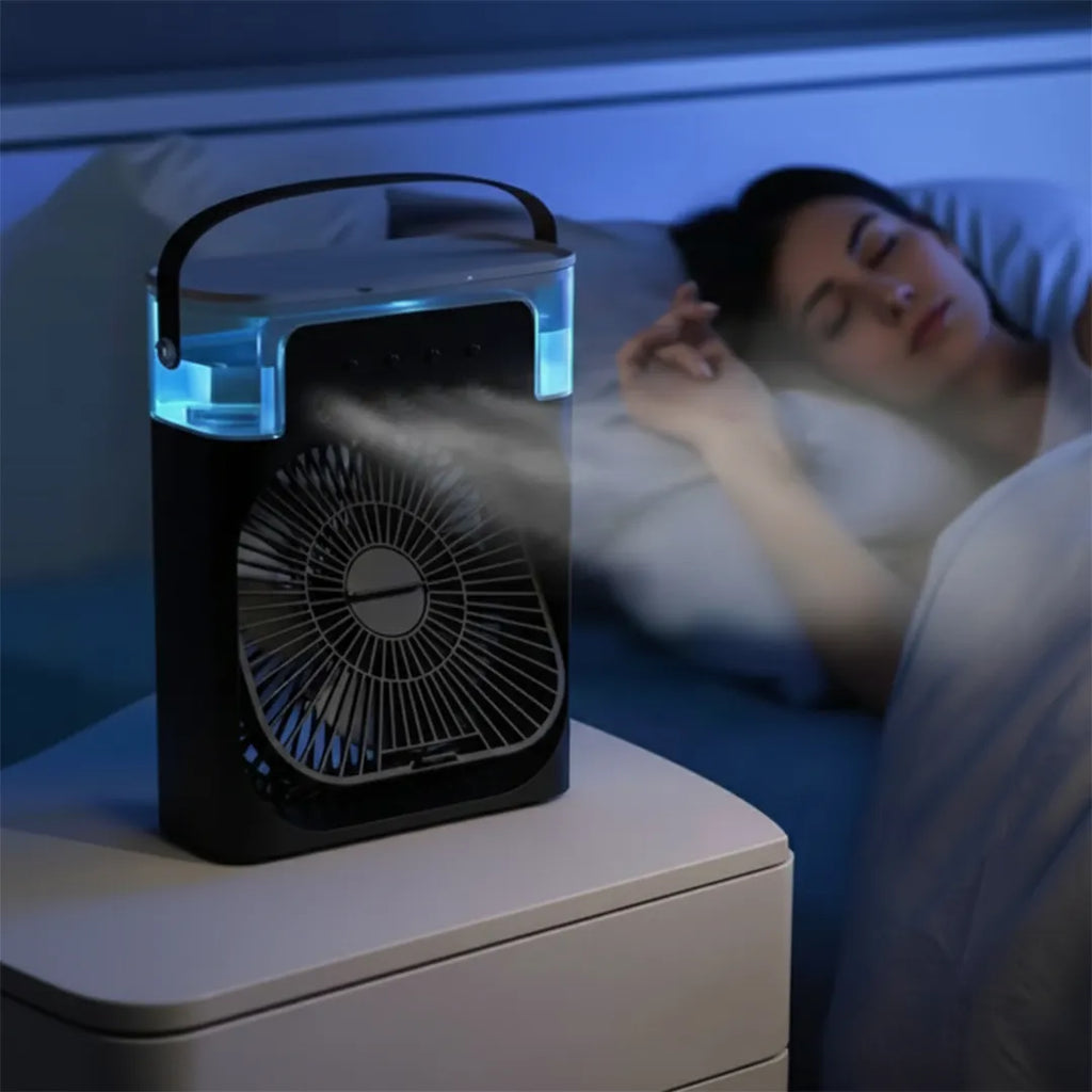 Mini Ventilador con Enfriador de Aire 3 en 1 en uso – Mil Ideas