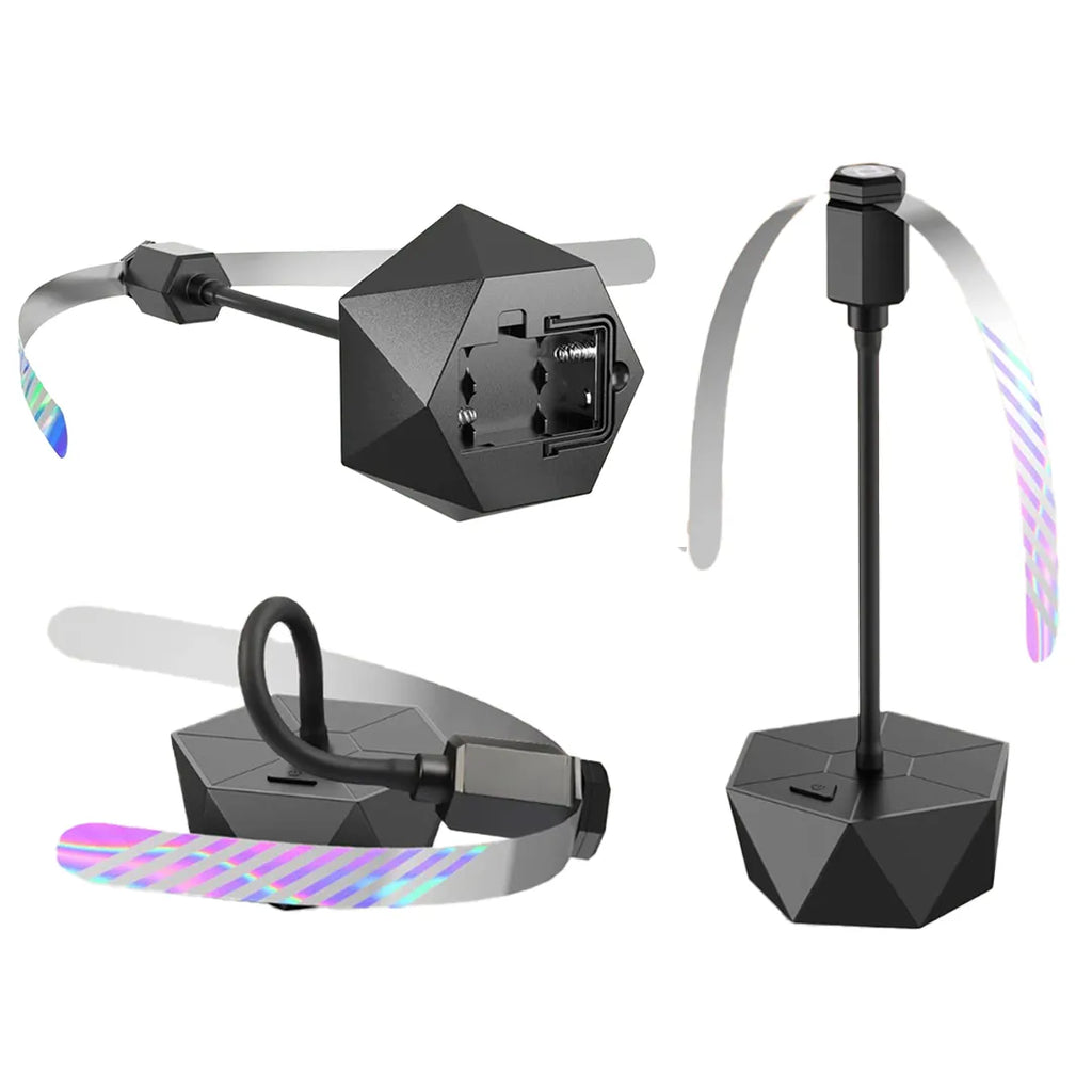Ventilador repelente de moscas con aspas holográficas vista adicional – Mil Ideas