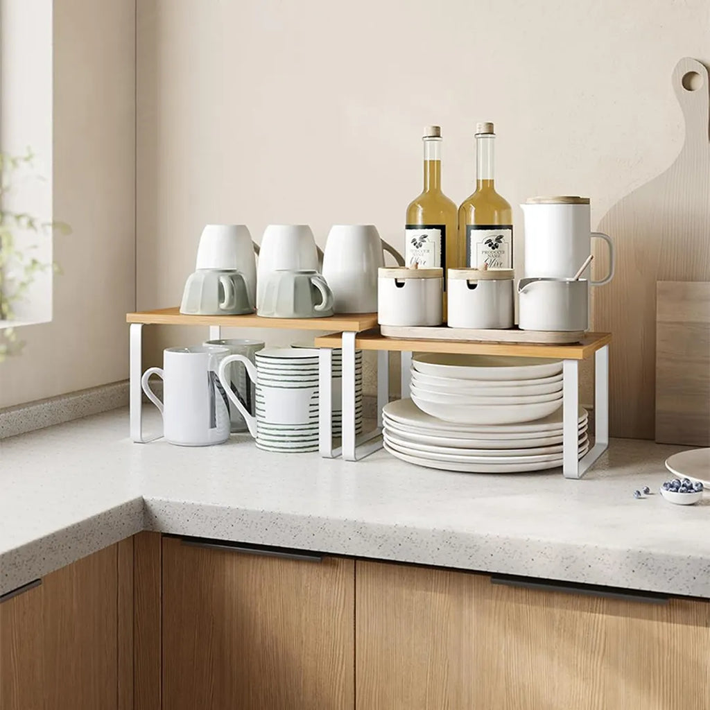 Estantes organizadores expandibles en madera detalle – Mil Ideas