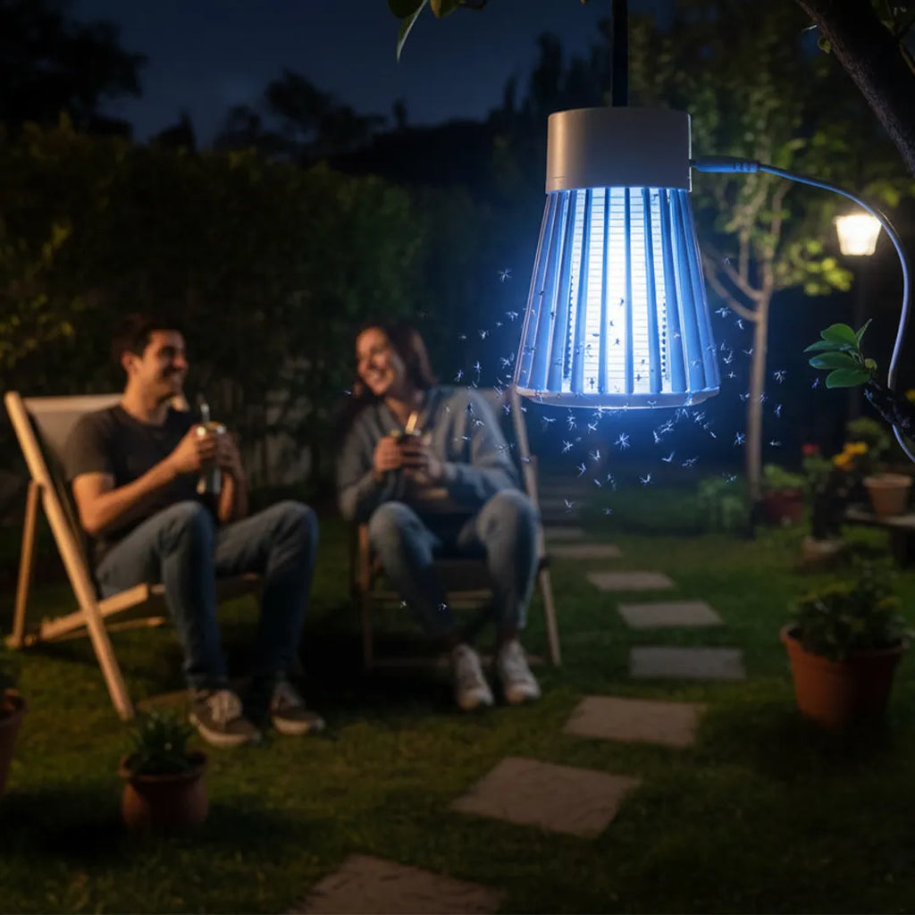 Lámpara USB de Jardín Mata Mosquitos en uso – Mil Ideas