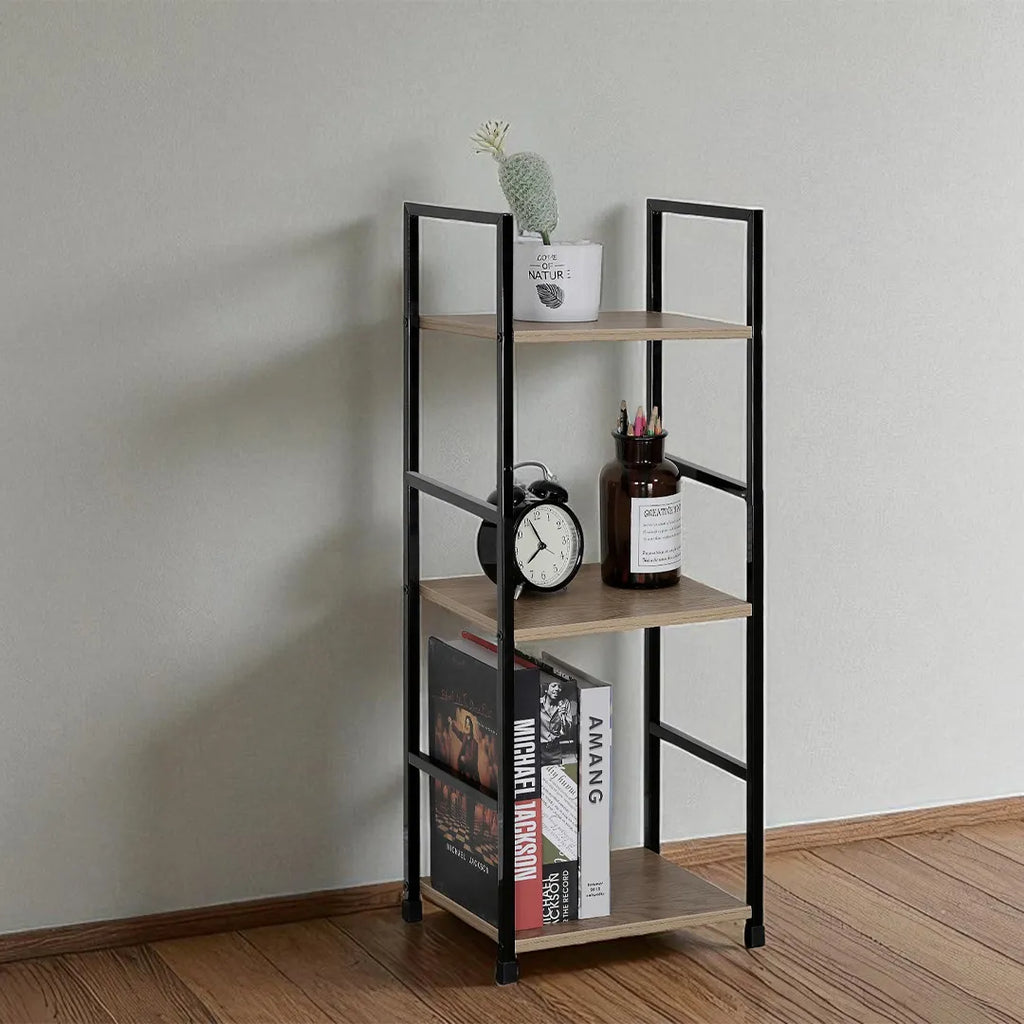 Biblioteca estantería hierro y MDF 3 estantes en uso – Mil Ideas