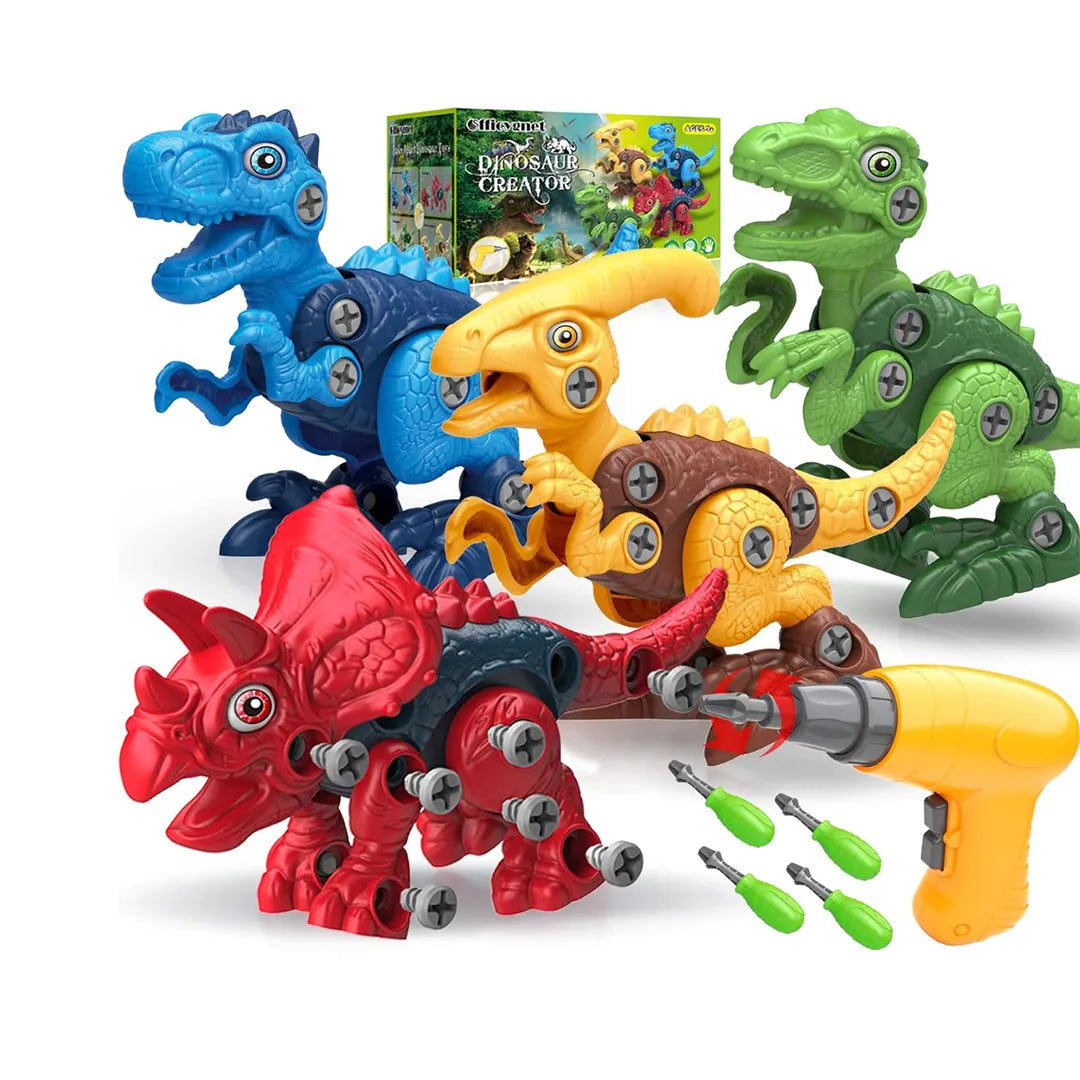Set de 4 Dinosaurios Desarmables con Taladro – Mil Ideas
