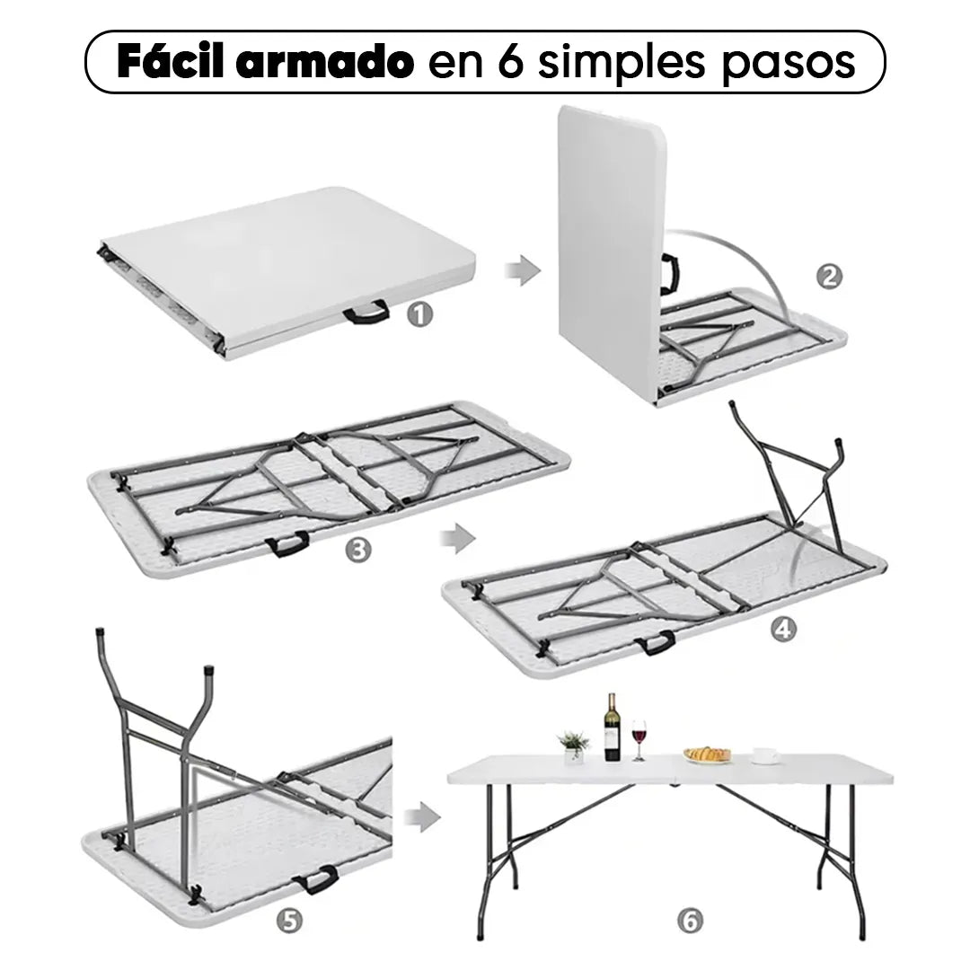Mesa plegable portátil tipo valija detalle – Mil Ideas