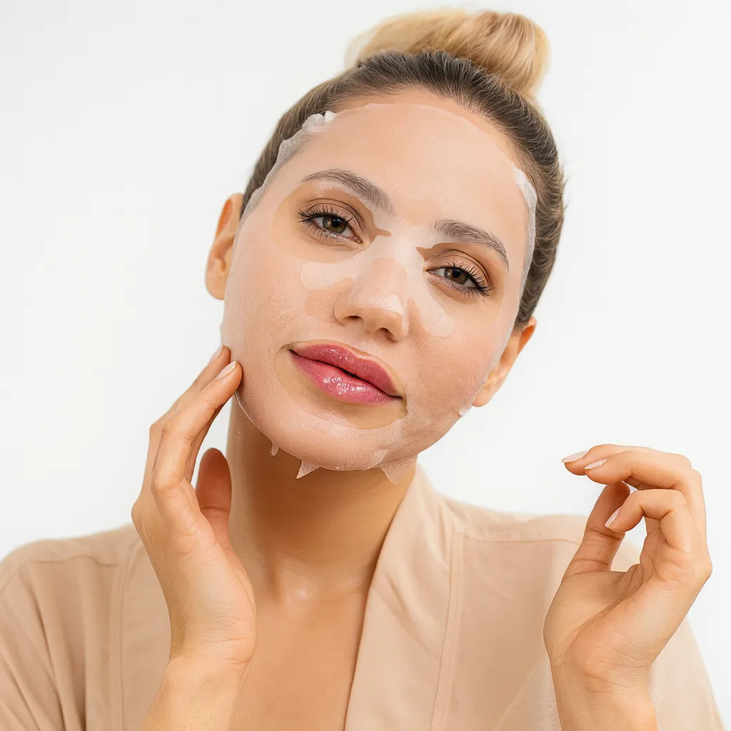 Mascarilla de Camellia Happy Mask Hortensia en uso – Mil Ideas
