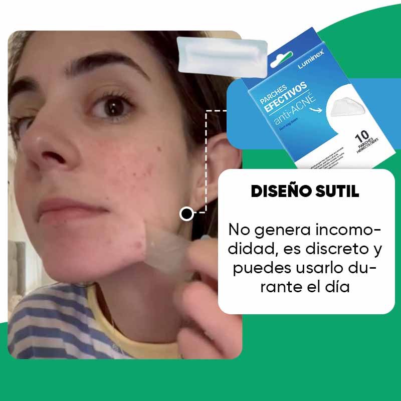 Pack de 10 Parches Anti-Acné Rectangulares Luminex vista adicional – Mil Ideas