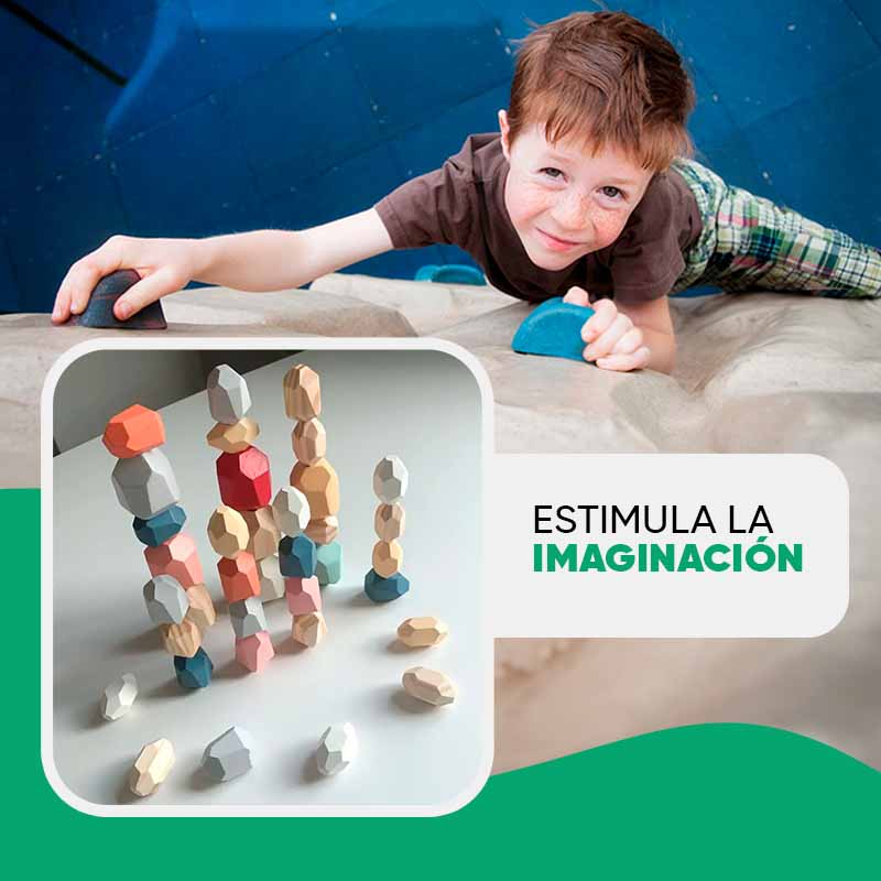 Juego didáctico de construcción apilable en madera en uso – Mil Ideas