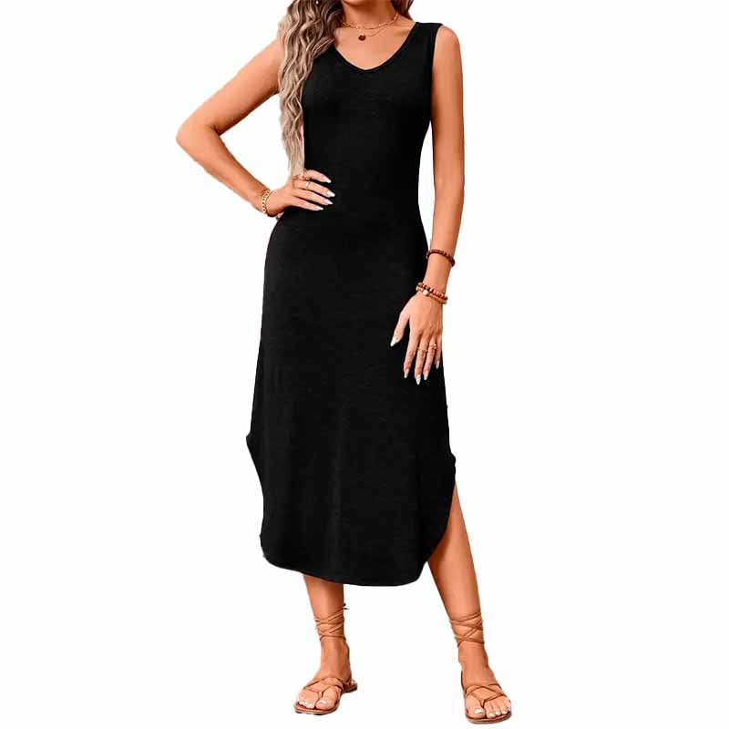 Vestido Moderno con Cuello en V detalle – Mil Ideas