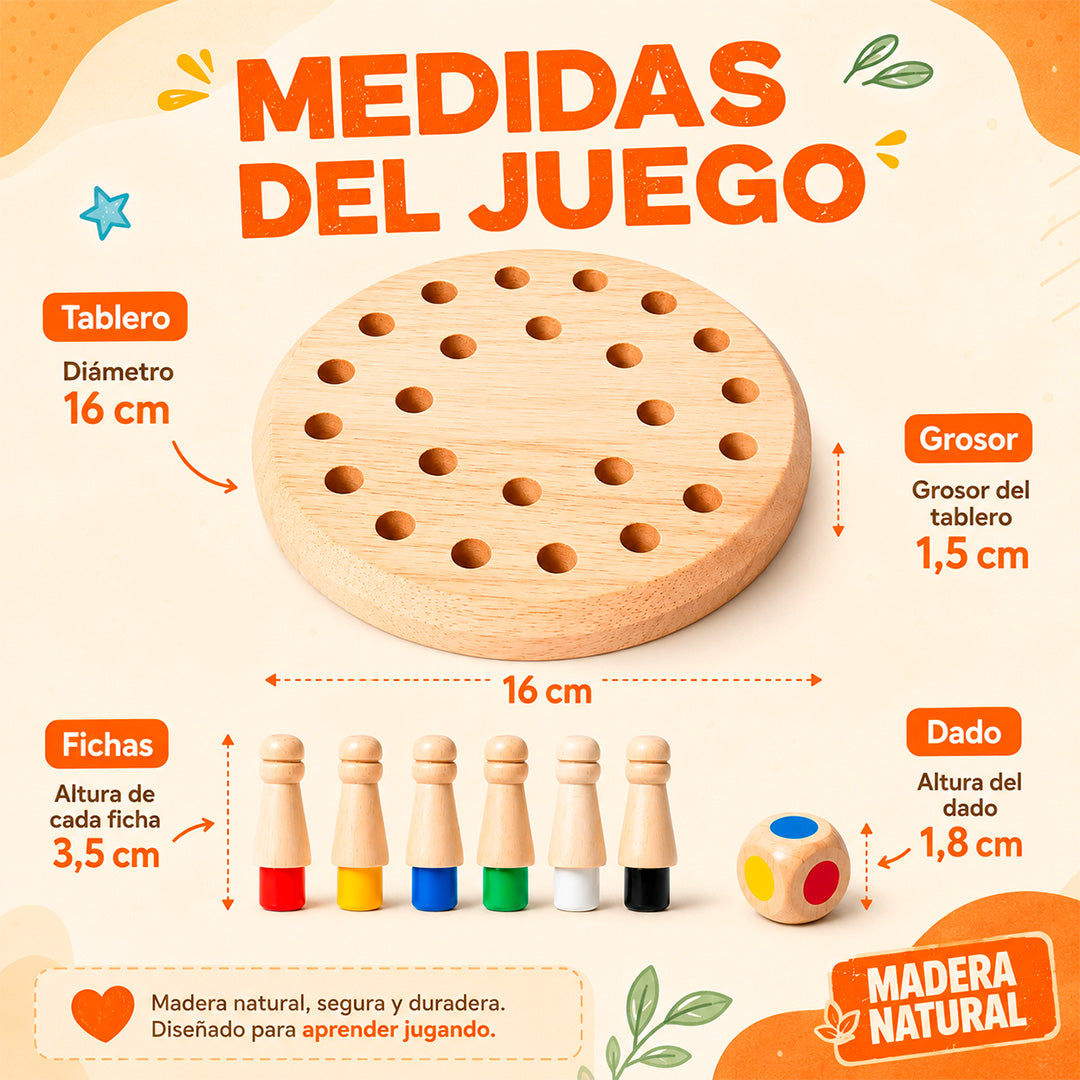 Juego Didáctico en Madera Ajedrez para la Memoria