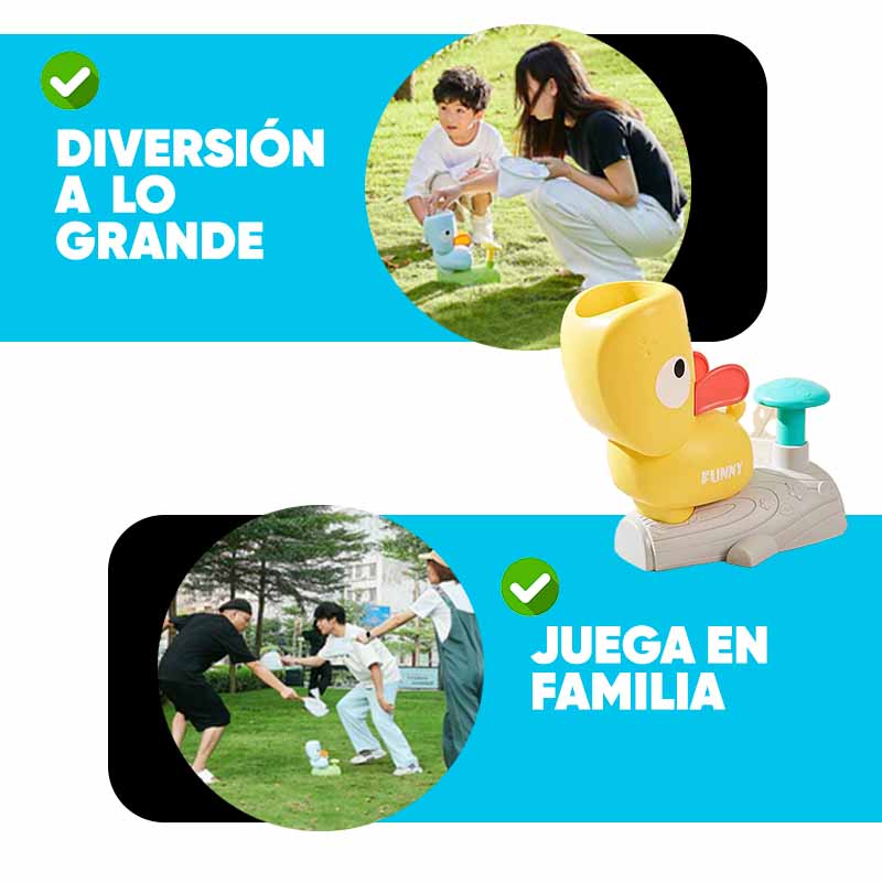 Juguete pato lanzador de disco en uso – Mil Ideas