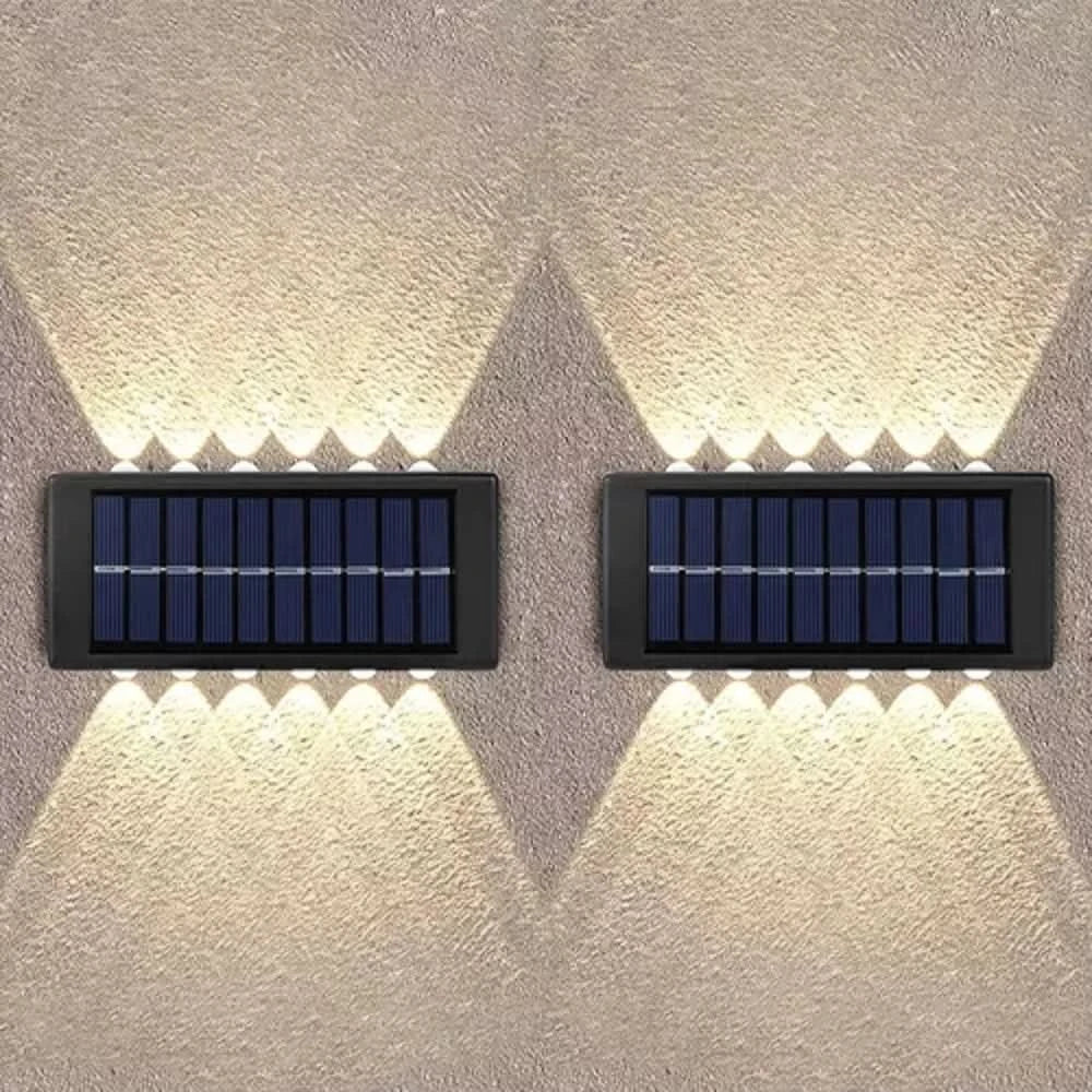 Pack de 2 luces solares cálidas con 12 LEDs para exterior vista adicional – Mil Ideas
