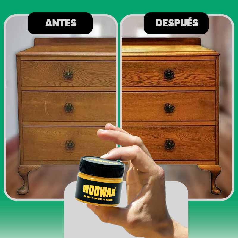 Pack de 3 lustrador de muebles y madera cera de abejas Woowax en uso – Mil Ideas