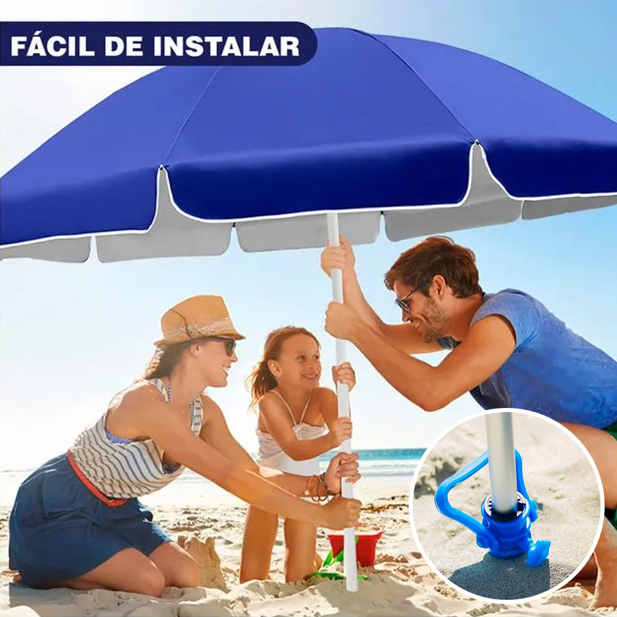 Sombrilla de Playa 2m con Protección UV Calidad Superior