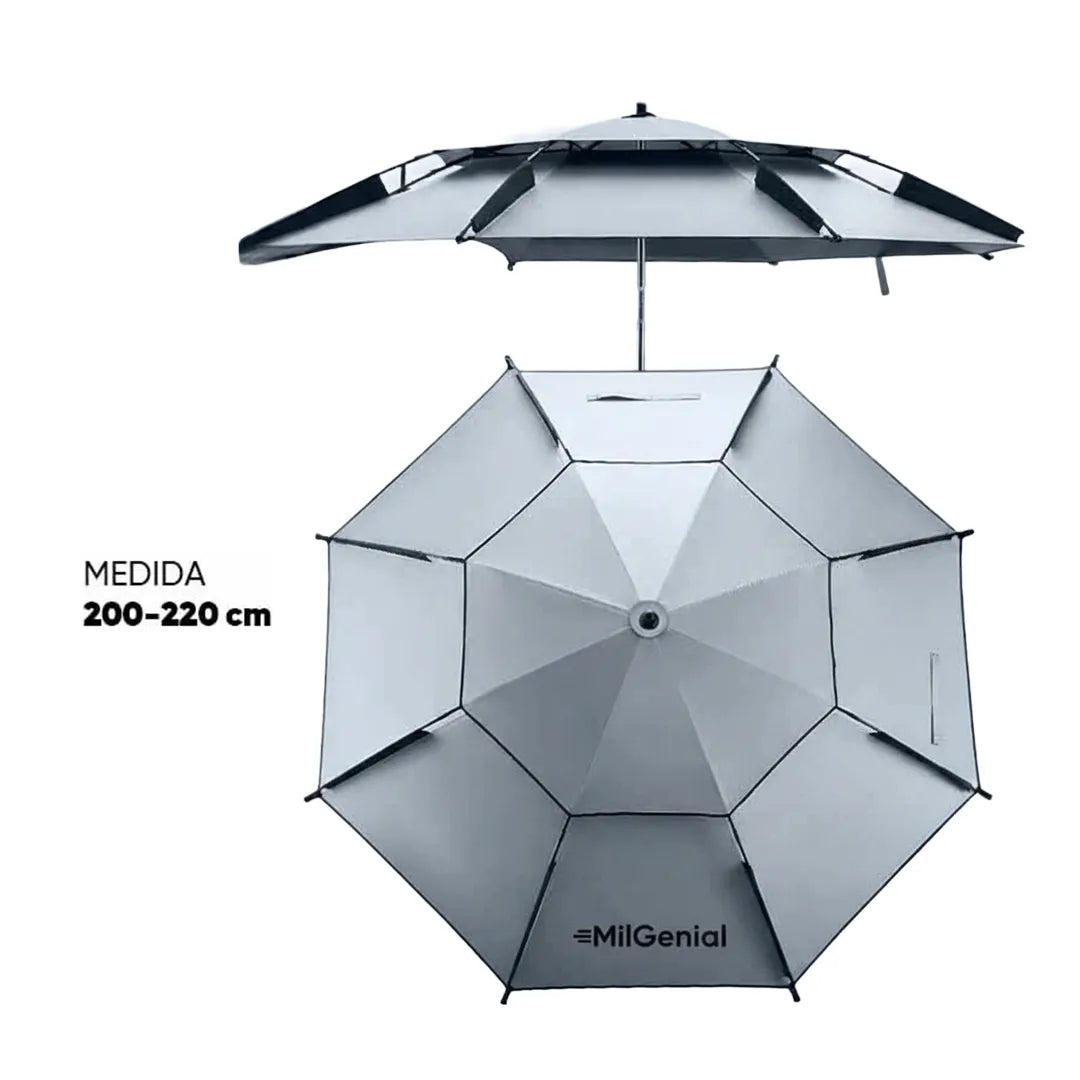 Sombrilla de acero 360° vista adicional protección UV – Mil Ideas