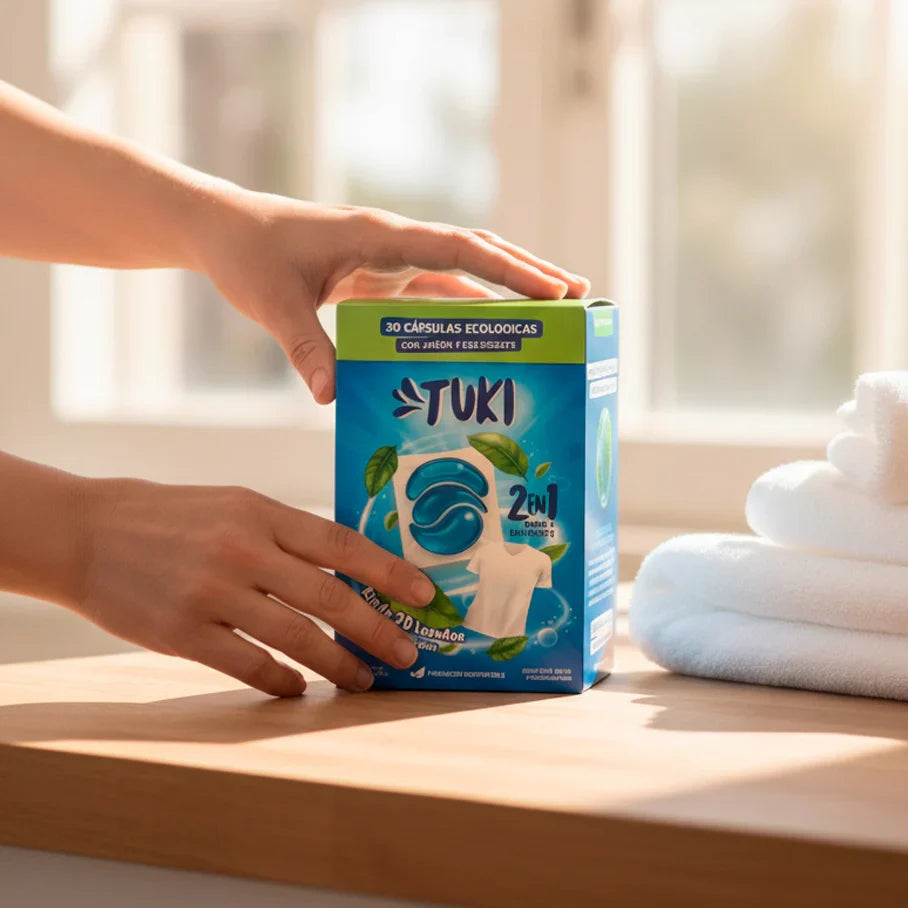 Capsulas Tuki Ecologicas para Lavado de Ropa Aroma Oceano