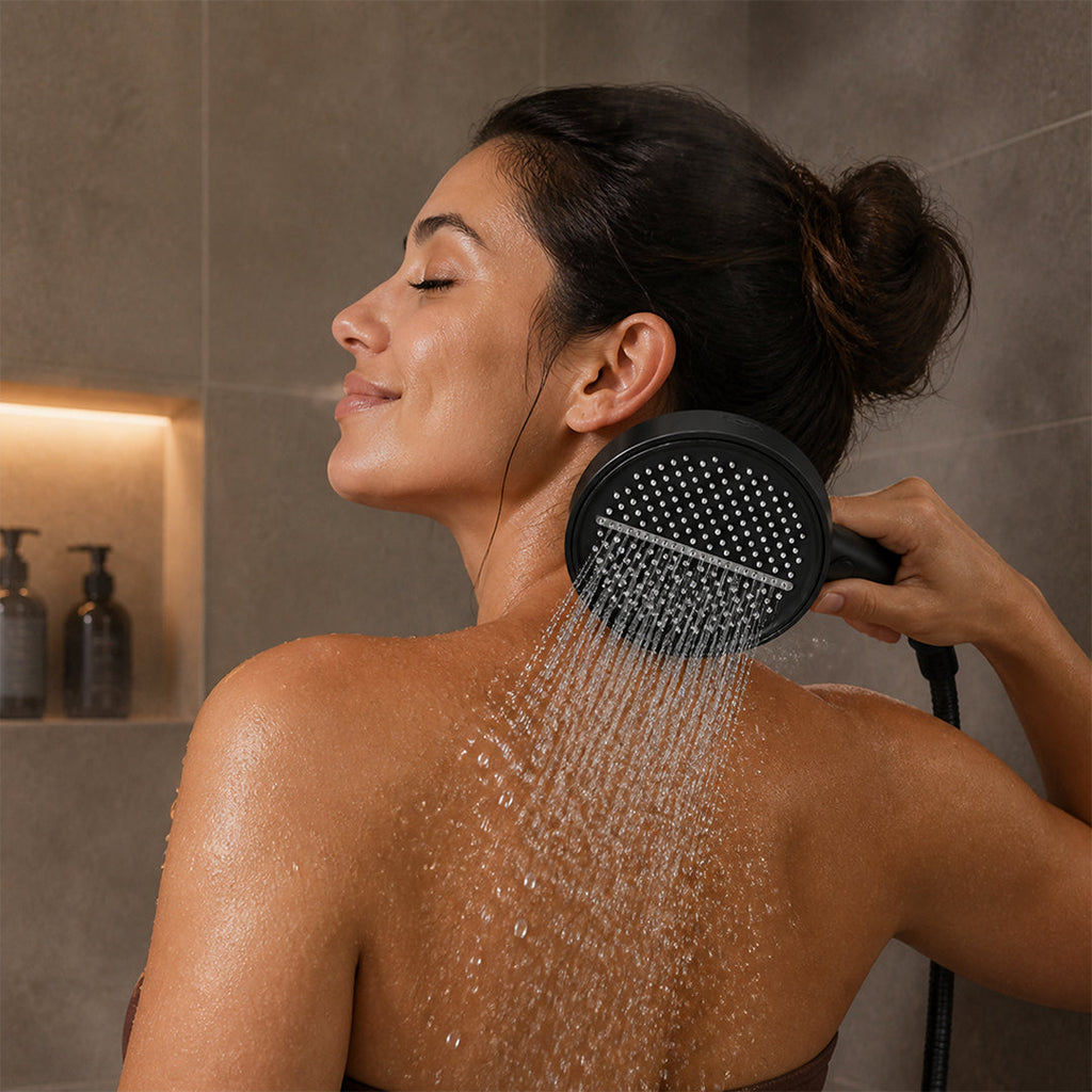 Cabezal de Ducha Eco Flow con 4 Modos Negro