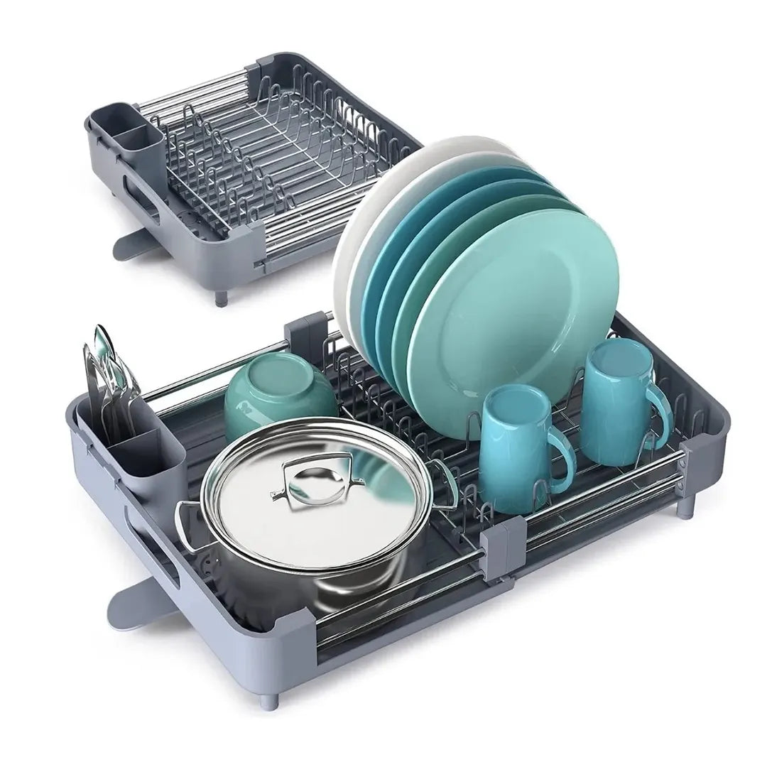 Escurridor de platos extensible con drenaje vista adicional – Mil Ideas