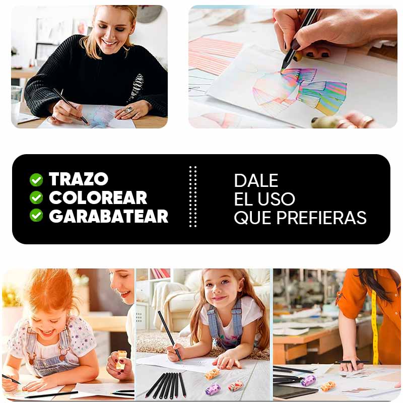 Set 12 lápices de colores Gradients en uso – Mil Ideas