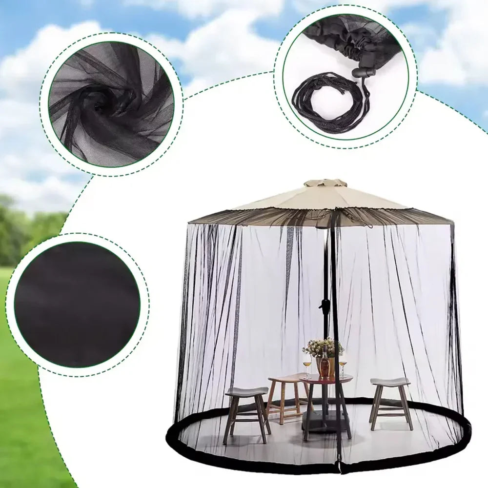 Cortina mosquitera para sombrilla detalle – Mil Ideas
