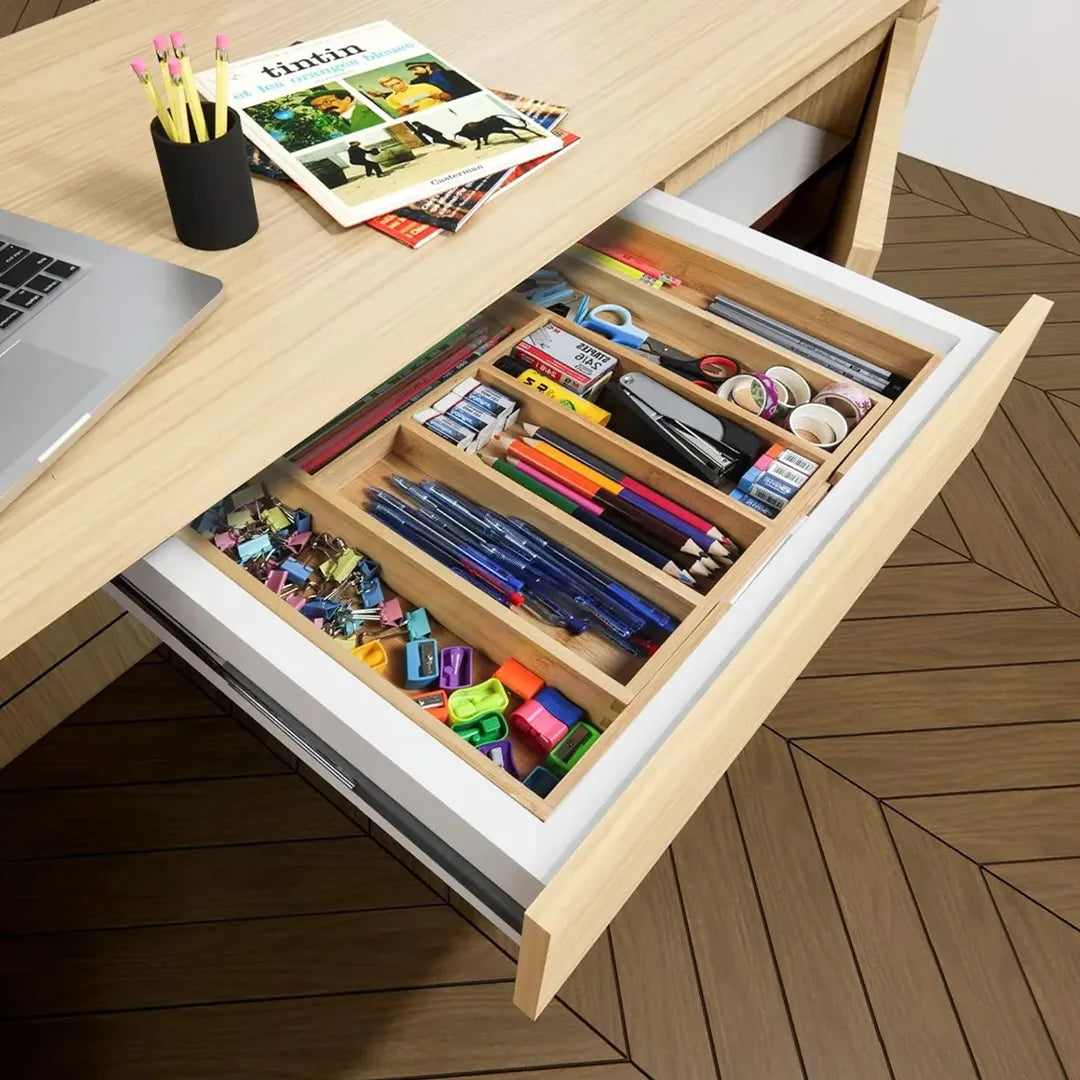 Organizador multifuncional extensible de bambú vista adicional – Mil Ideas