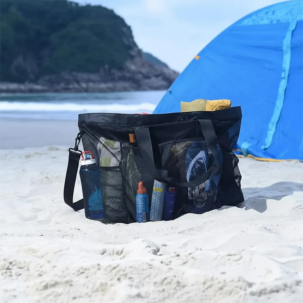 Bolsa de Playa de Malla Extra Grande detalle – Mil Ideas