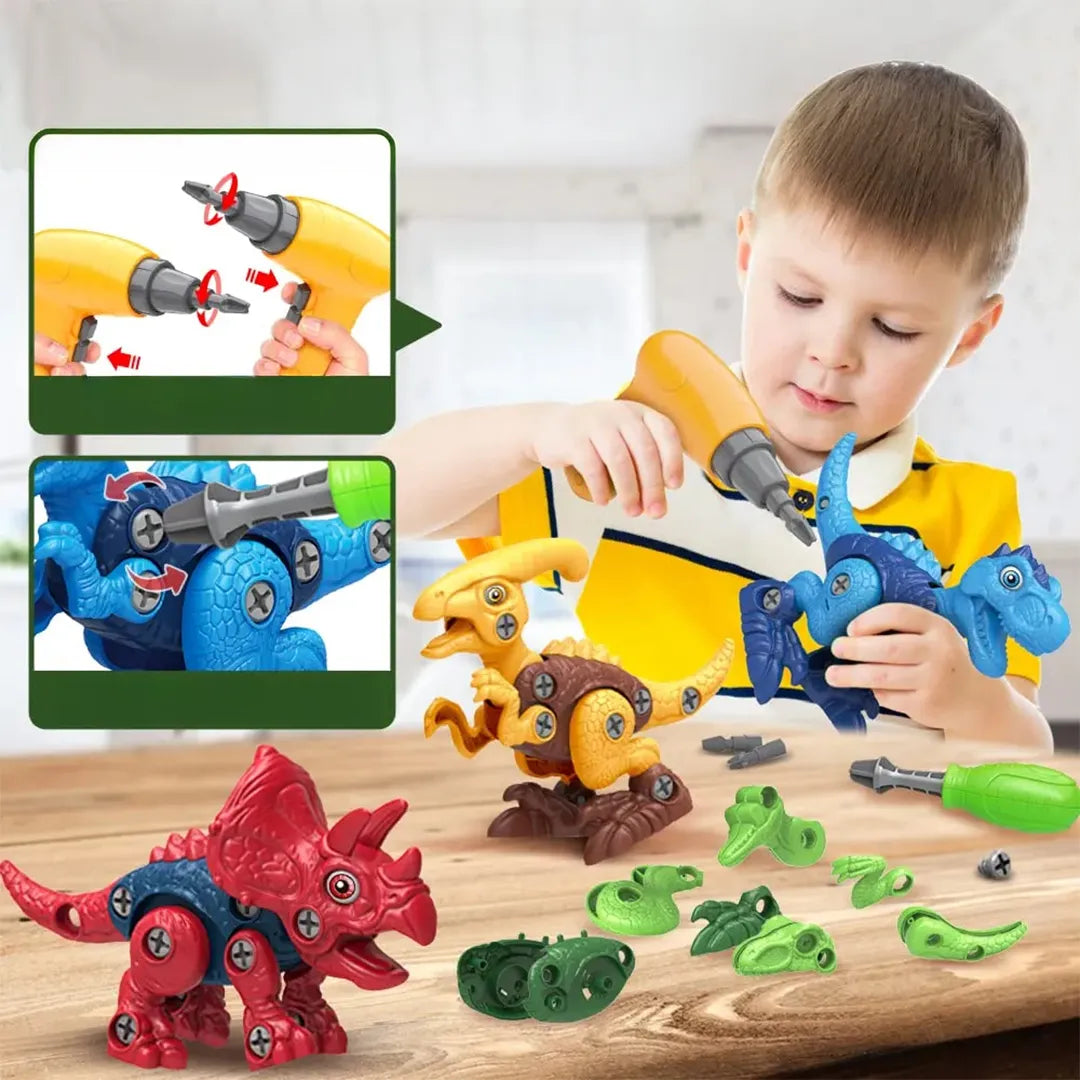 Set de 4 Dinosaurios Desarmables con Taladro detalle – Mil Ideas