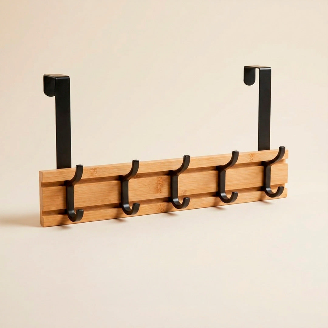 Perchero para puerta estilo nórdico con 5 ganchos deslizable detalle – Mil Ideas