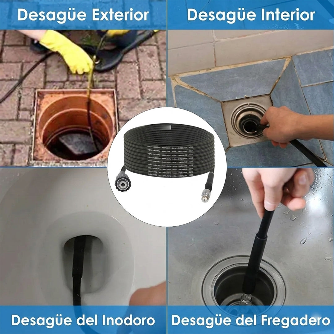 Manguera con puntero limpieza a presión 5m en uso – Mil Ideas